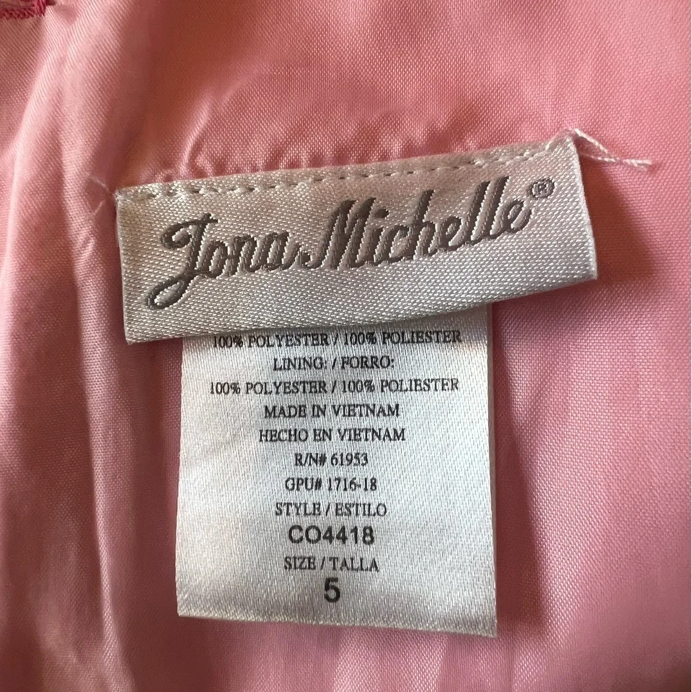 Joan Michelle embroidered Pink fashion party Dress for girls/size 5